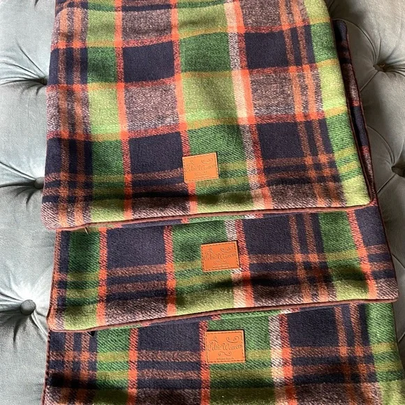 3 plaid pillow covers made in Ireland Gallen Celtic Weavers covers only 16x16 - Picture 3 of 5